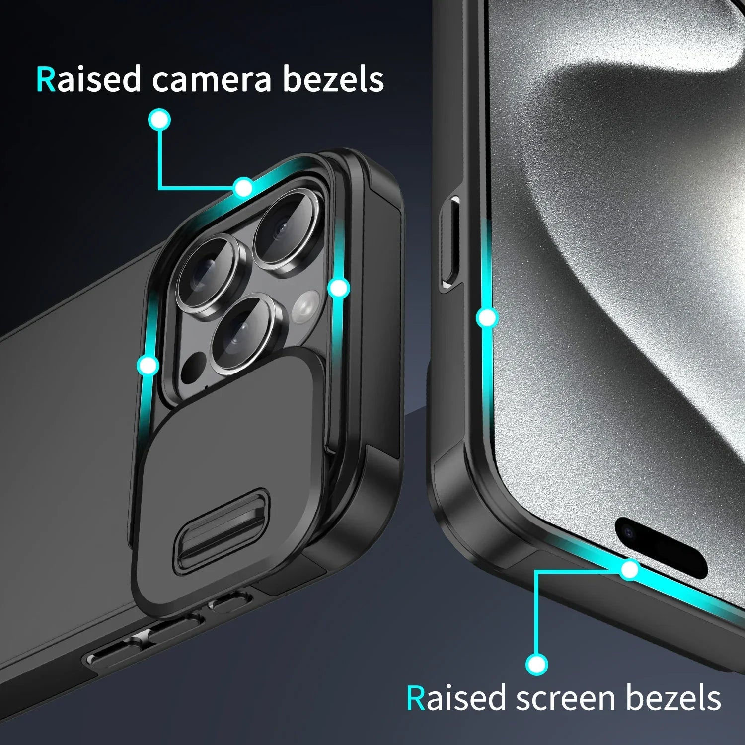 Heavy-Duty Shockproof Case with Sliding Camera Protector for iPhone 16 Series