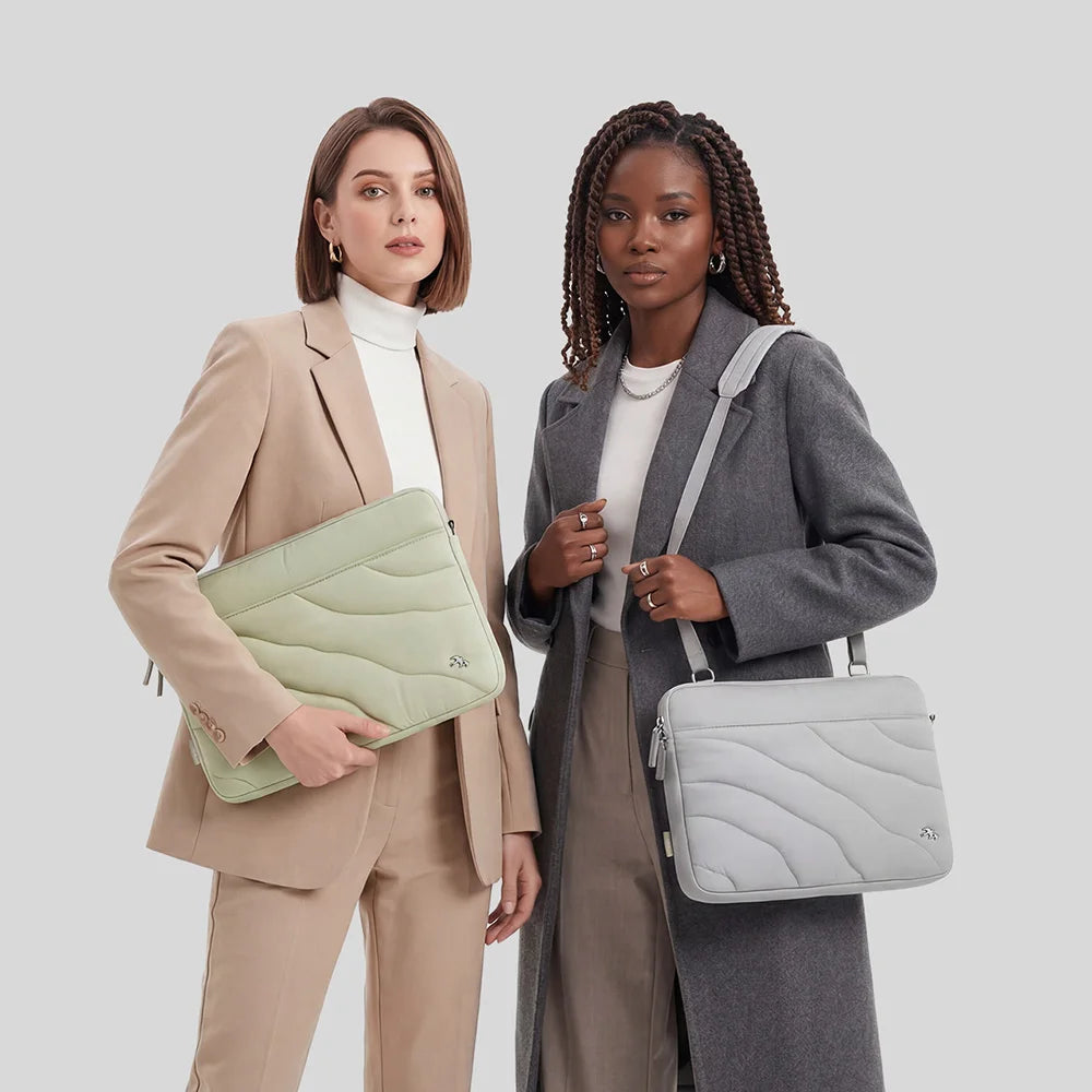 Washed Cotton Laptop Sleeve with Shoulder Strap
