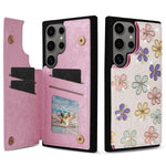 Floral Embossed Leather Wallet Case for Samsung Galaxy S24 Series
