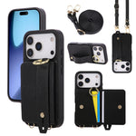iPhone 17 Series Wallet Case with Crossbody Lanyard and Ring Holder