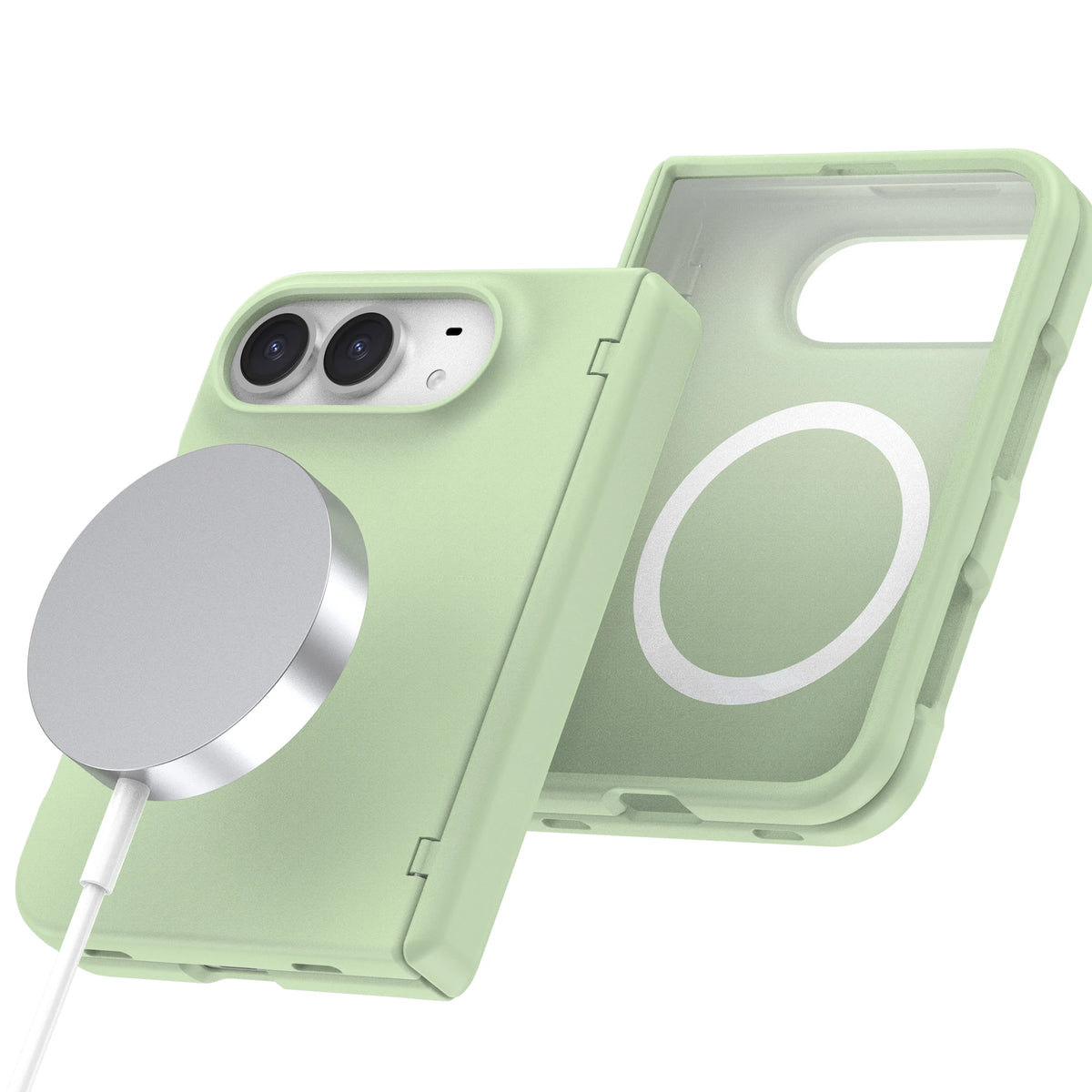 Full-Body Case with Hinge Protection and Built-In Tempered Glass Film for iPhone Duo