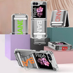 Transparent Hard Plastic Case with Wrist Strap & Bracket for Samsung Galaxy Z Flip 6