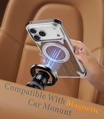 Shockproof Wooden MagSafe Case with 360° Kickstand Ring for iPhone 17 Pro & Pro Max