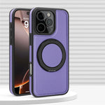 iPhone 16 Series PU Leather MagSafe Case with 360° Rotating Ring Holder