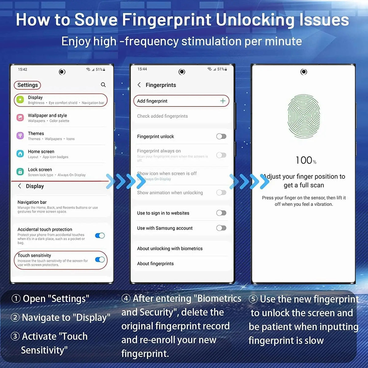 Fingerprint-Unlock Tempered Glass Screen Protector for Samsung Galaxy S26 Series