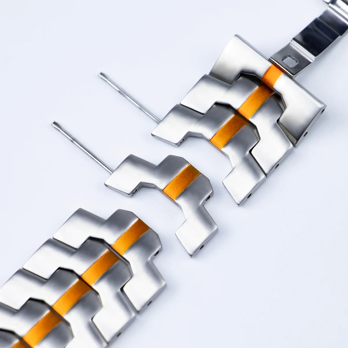 Stainless Steel Link Strap + TPU Case Combo for Apple Watch