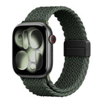 Breathable Woven Nylon Band with Magnetic Snap Closure for Apple Watch