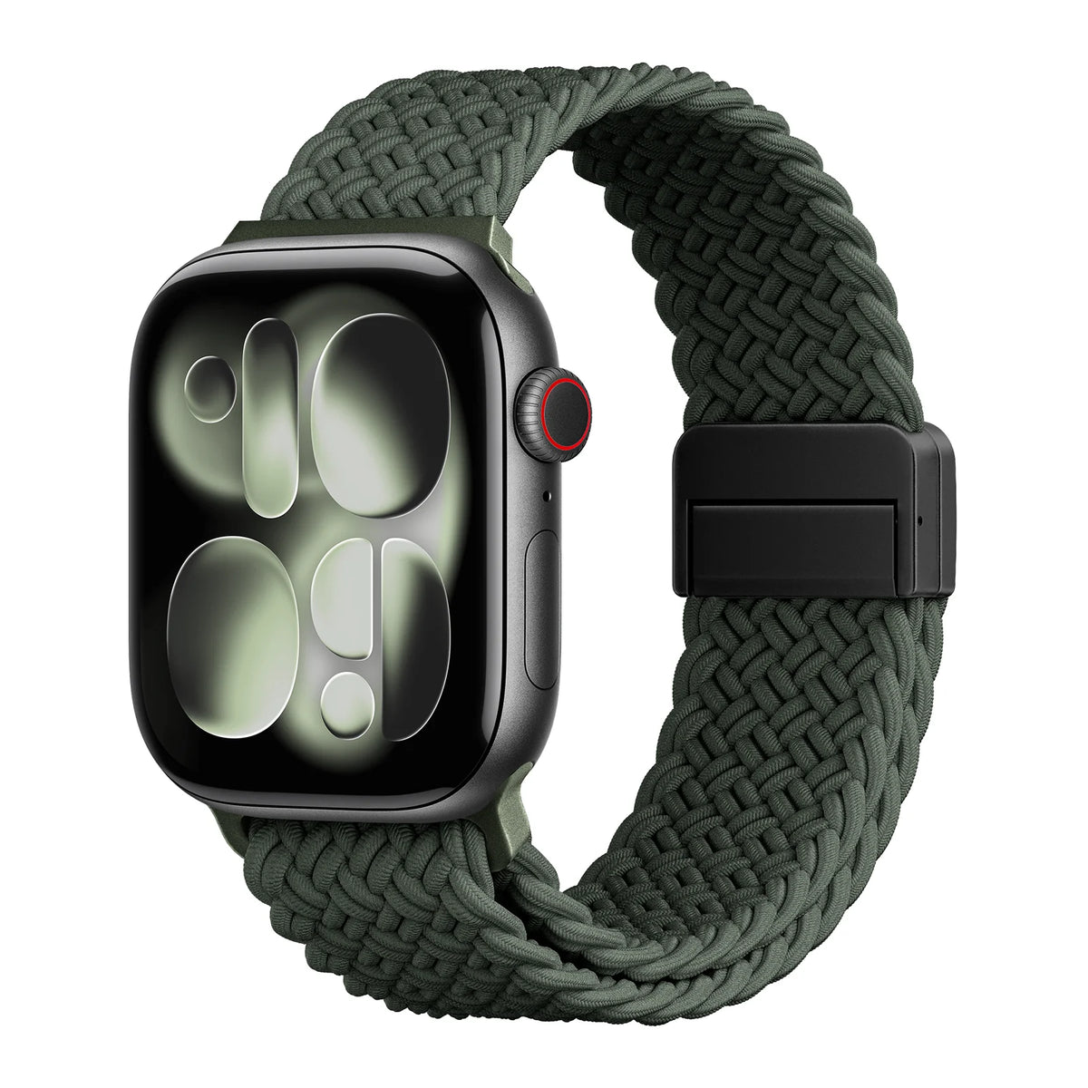 Breathable Woven Nylon Band with Magnetic Snap Closure for Apple Watch