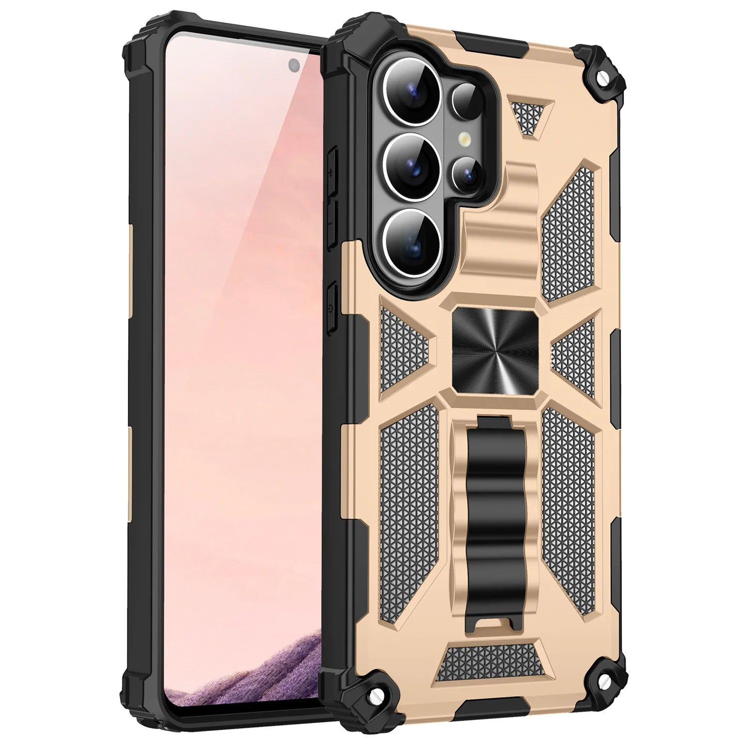 Camouflage Military Armor Case with Kickstand for Samsung Galaxy S26 Series