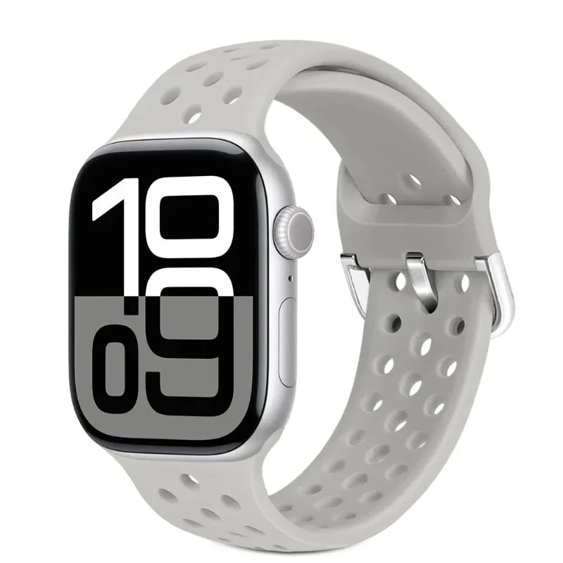 Perforated Silicone Band with Ventilation Holes for Apple Watch