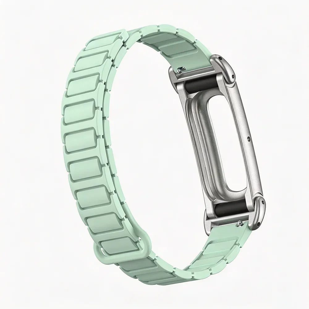 Silicone Magnetic Replacement Strap with Metal Case for Google Fitbit Air