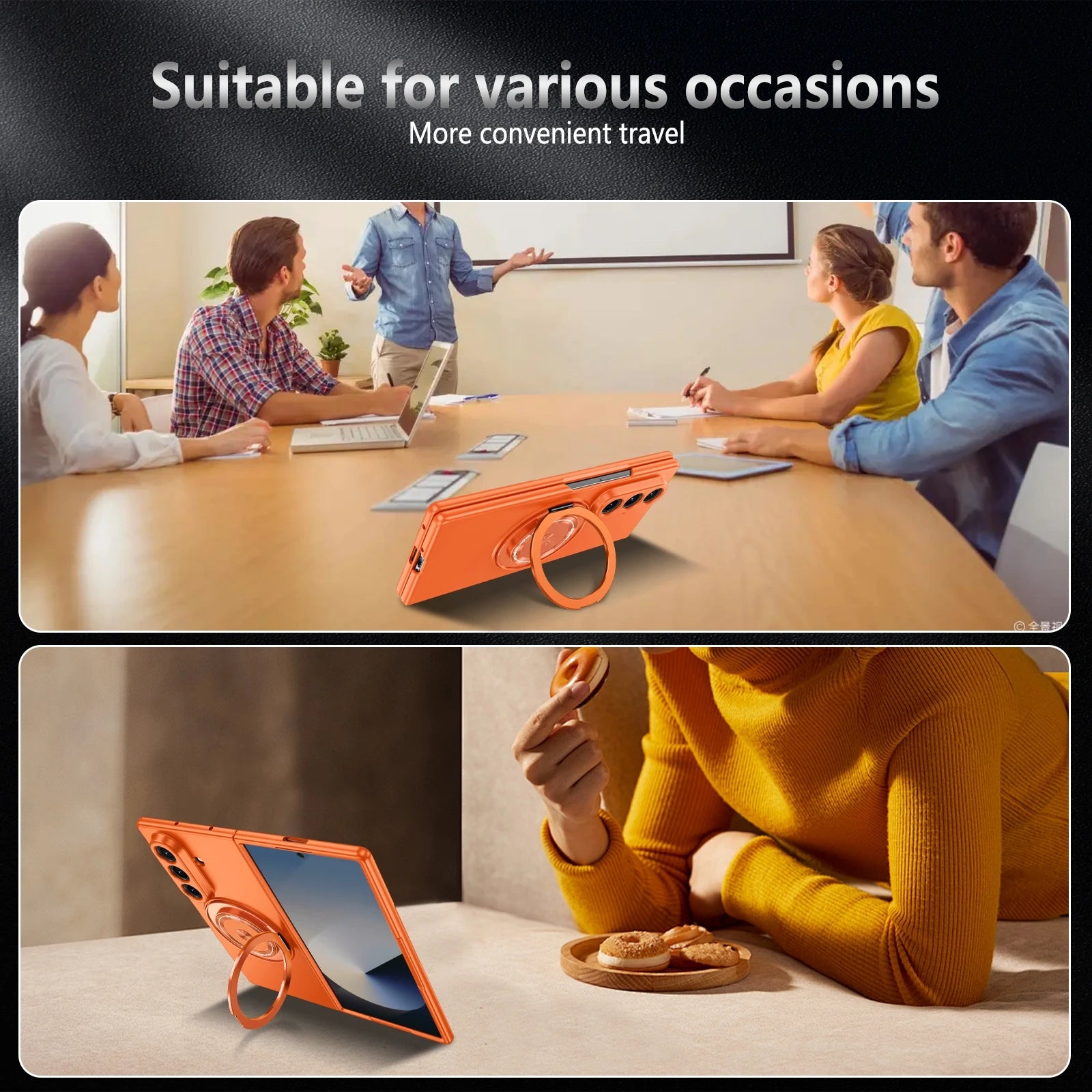 Samsung Galaxy Z Fold 6 Case with 360° Rotating Ring Stand