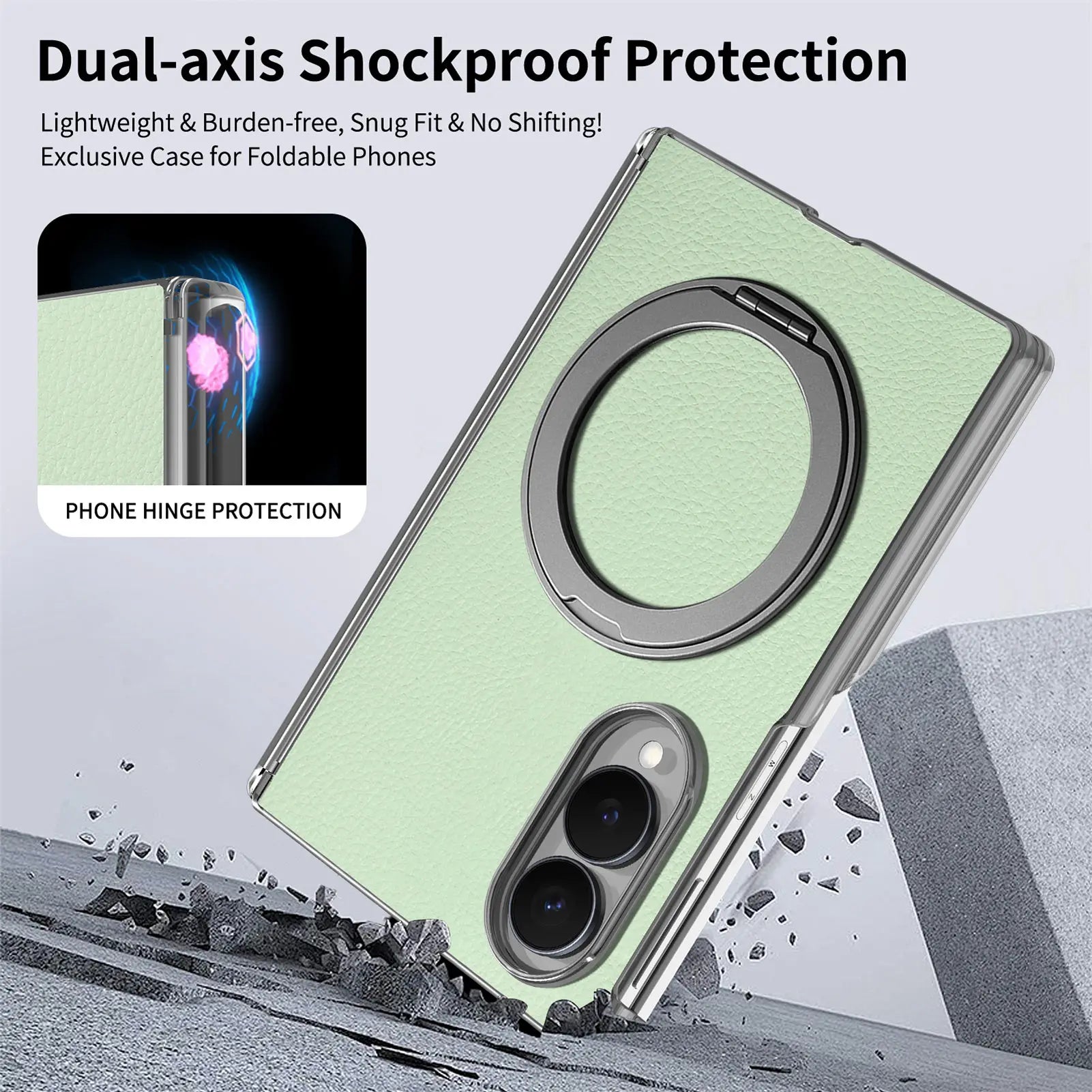 Premium Skin-Feel Case with 360° Kickstand for Samsung Galaxy Z Fold 8
