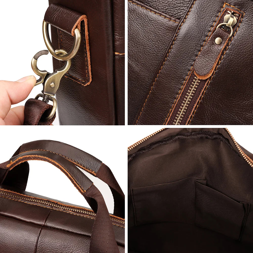 Handmade Top Layer Leather Briefcase for Men