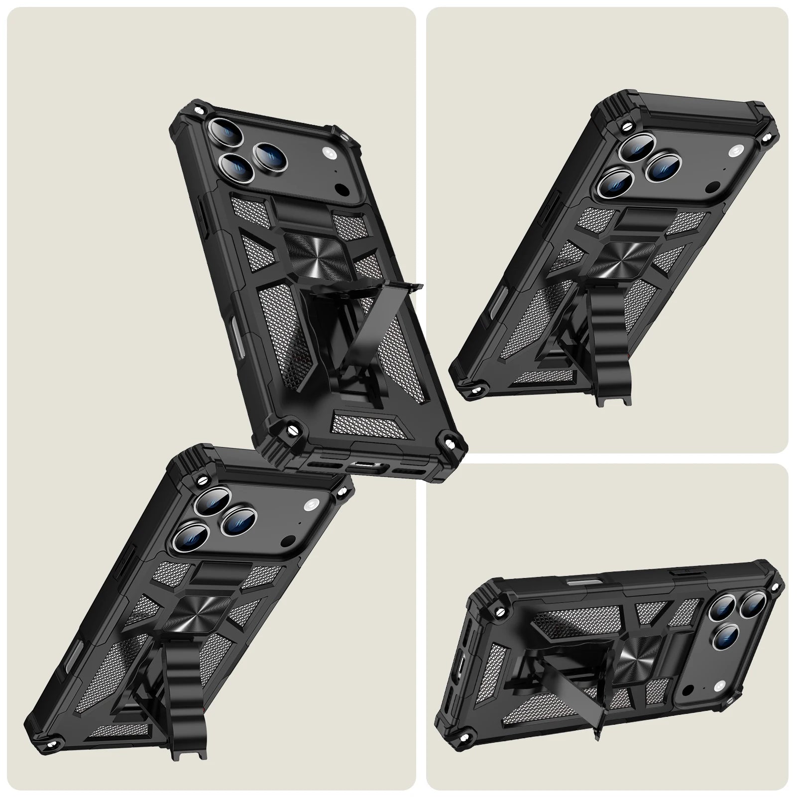 Shockproof Military Camouflage TPU Magnetic Armor Case for iPhone 17 Series