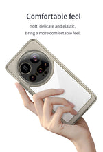 Soft TPU Bumper + Clear Hard PC Protective Transparent Case for Xiaomi 15 Ultra