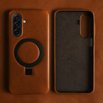 Genuine Leather Case with 90° Rotating Magnetic Bracket Stand for Samsung Galaxy A26