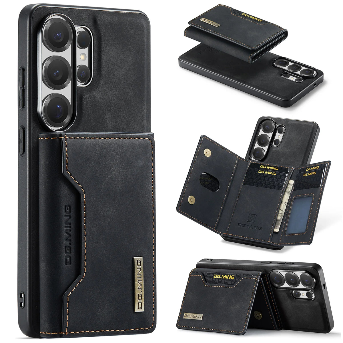 Detachable Magnetic Leather Wallet Case with Camera Ring Protection for Samsung Galaxy S26 Series