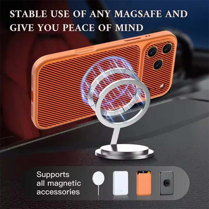 PU Leather MagSafe Case with Raised Camera Guard for iPhone 17 Series