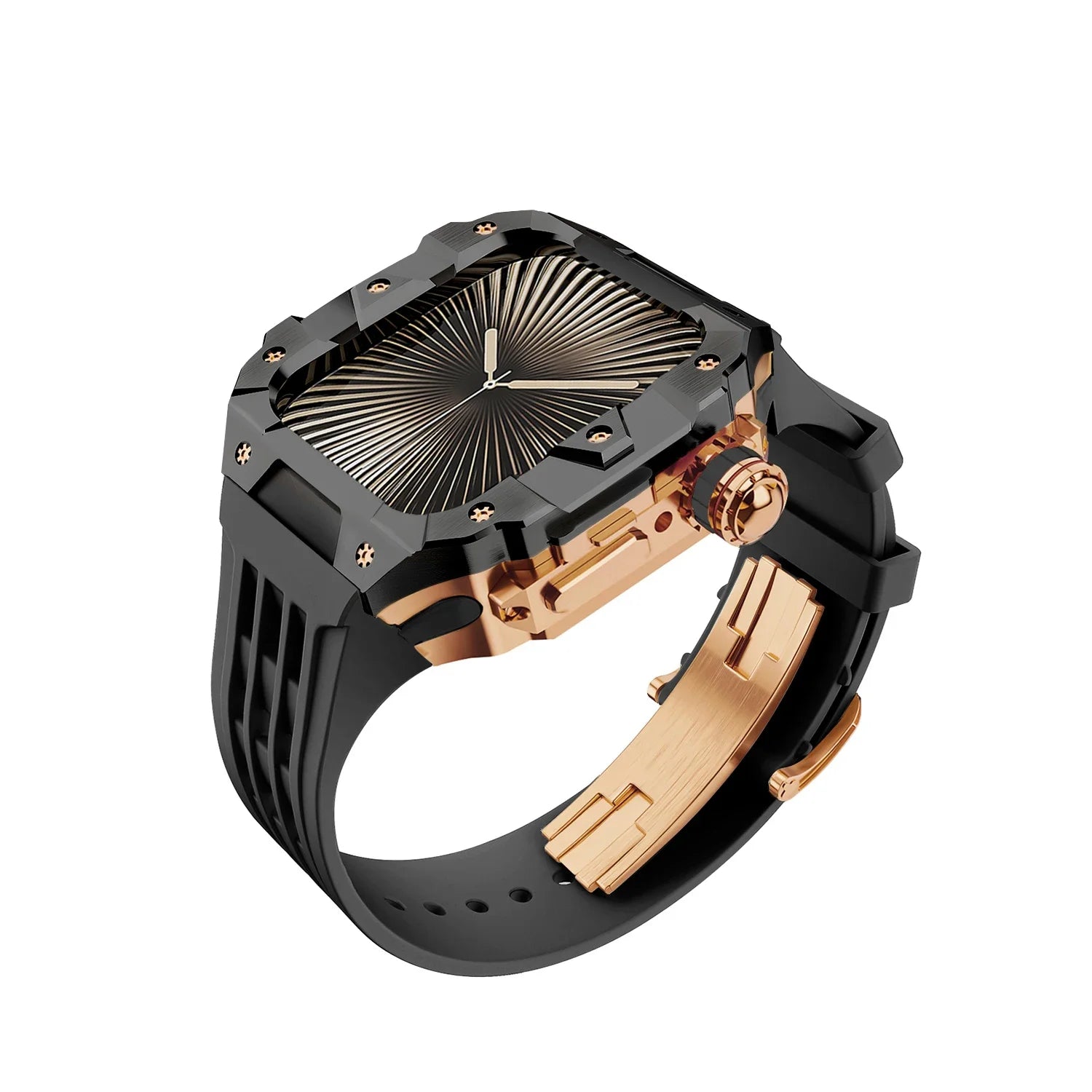 Luxury Stainless Steel Case & Silicone Strap Modification Kit for Apple Watch Series 10 (46mm)