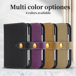 Pebbled Leather Kickstand Flip Wallet Case with MagSafe for iPhone Duo