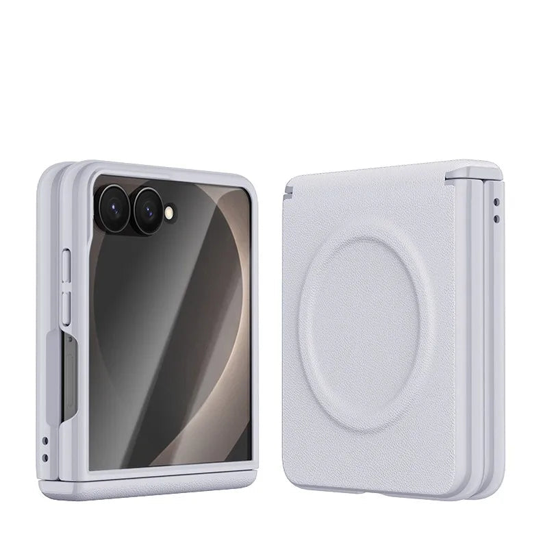 Luxury Magnetic Vegan Leather Case with Screen Protector for Samsung Galaxy Z Flip 8