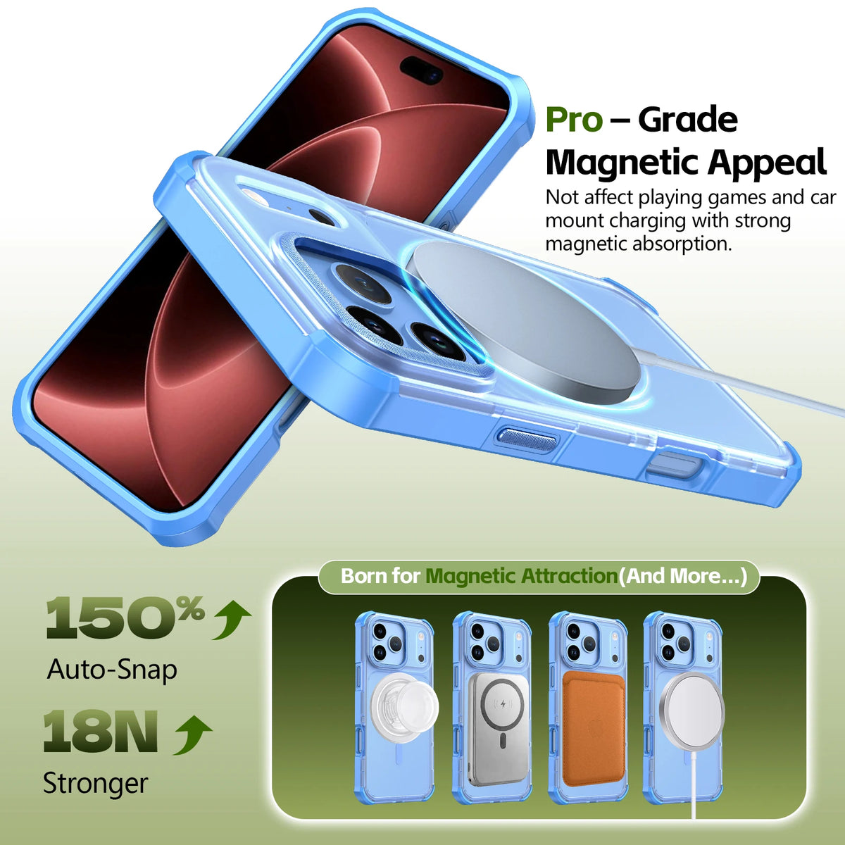 Matte Translucent Shockproof Case with Reinforced Corner Protection for iPhone 18 Series