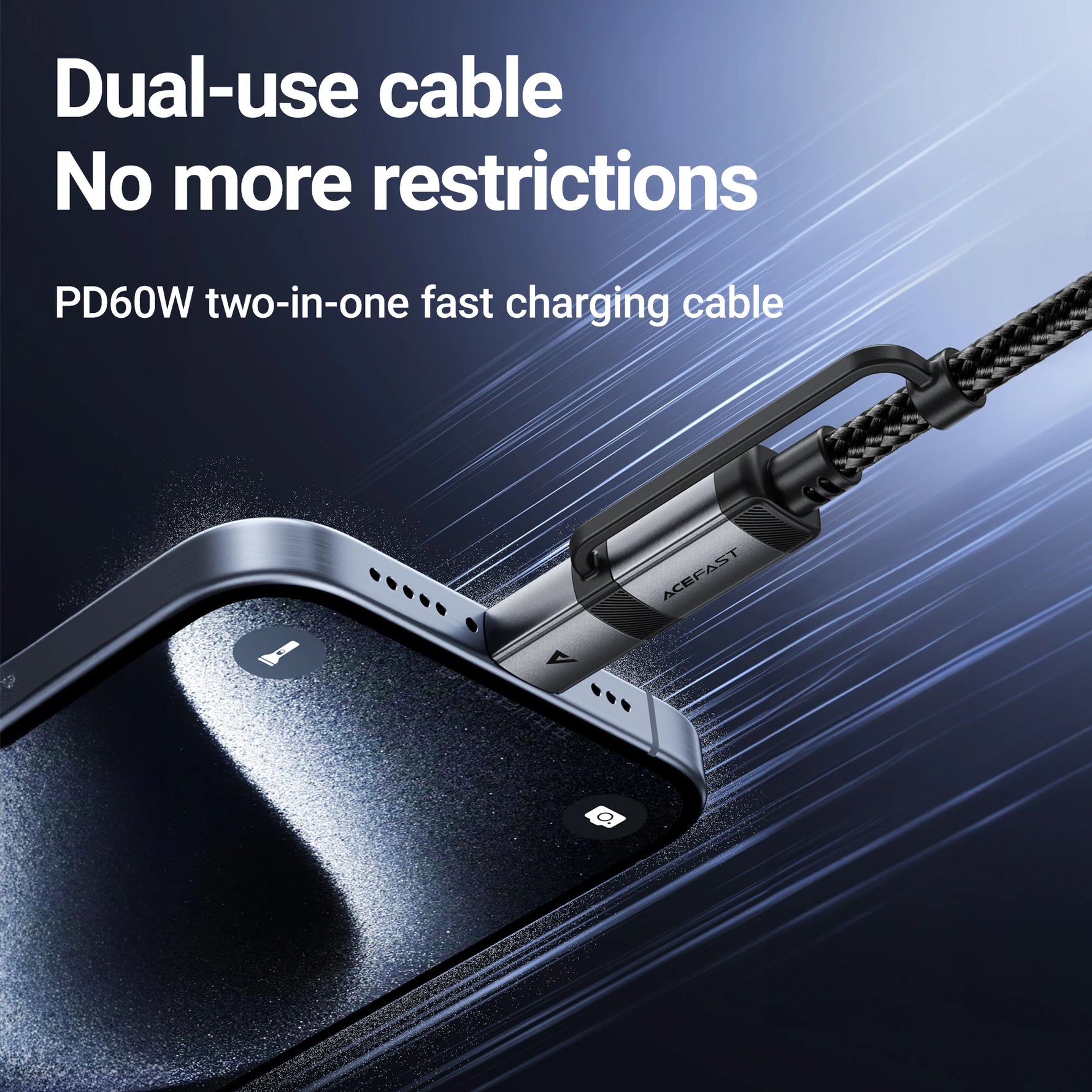 ACEFAST 2-in-1 MFi Certified USB-C to USB-C & Lightning Cable