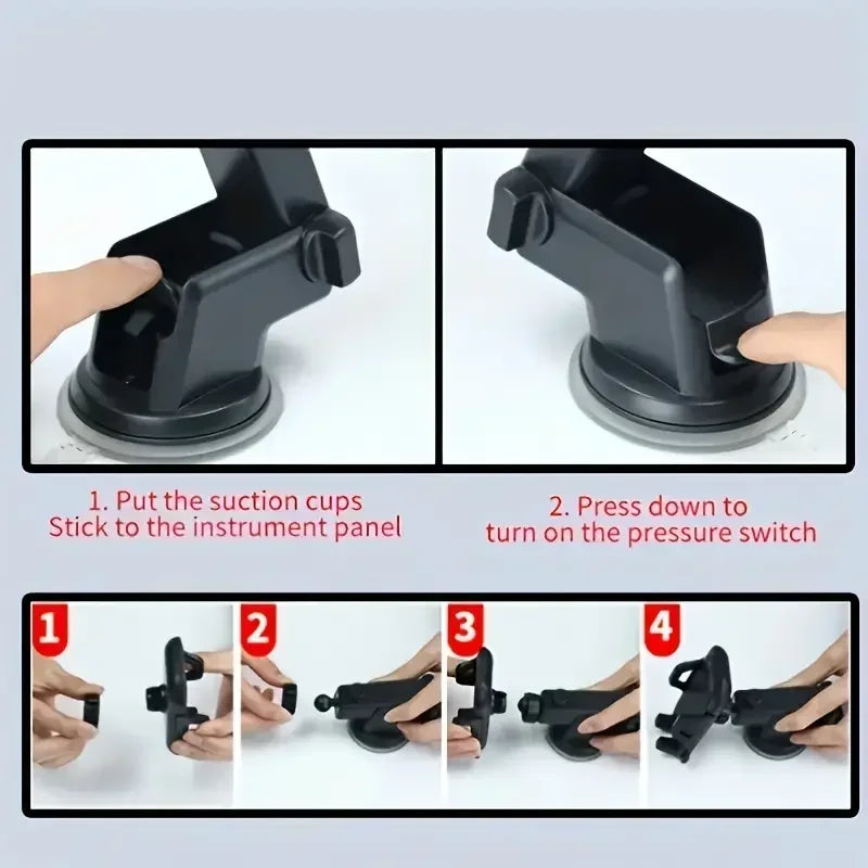 Universal Car Phone Holder with Suction Cup Mount