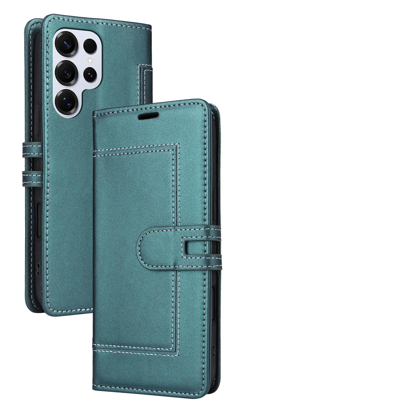 Samsung Galaxy S25 Series Book-Style Leather Case with Card Pocket and Stand