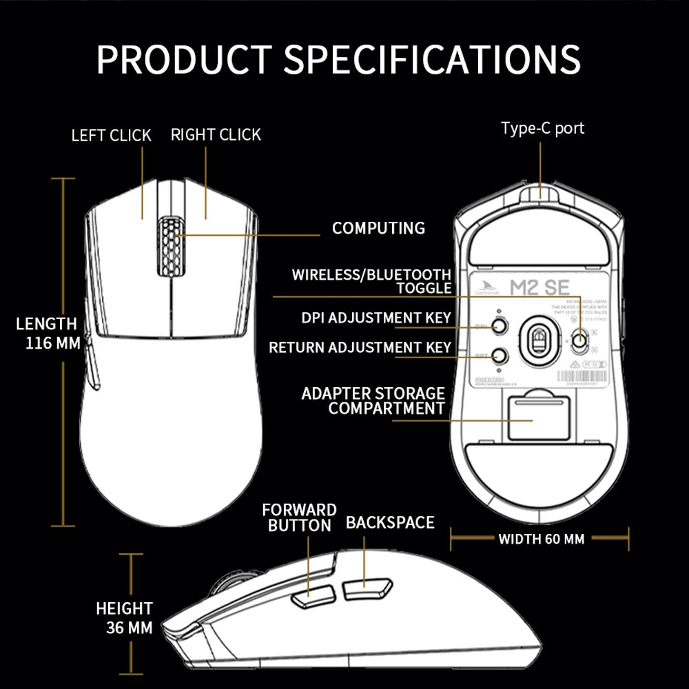 Darmoshark M2SE 45g Ultra-Lightweight Wireless Gaming Mouse