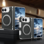 Shockproof Lychee Leather Case with 360° Rotating Ring Stand for iPhone Duo
