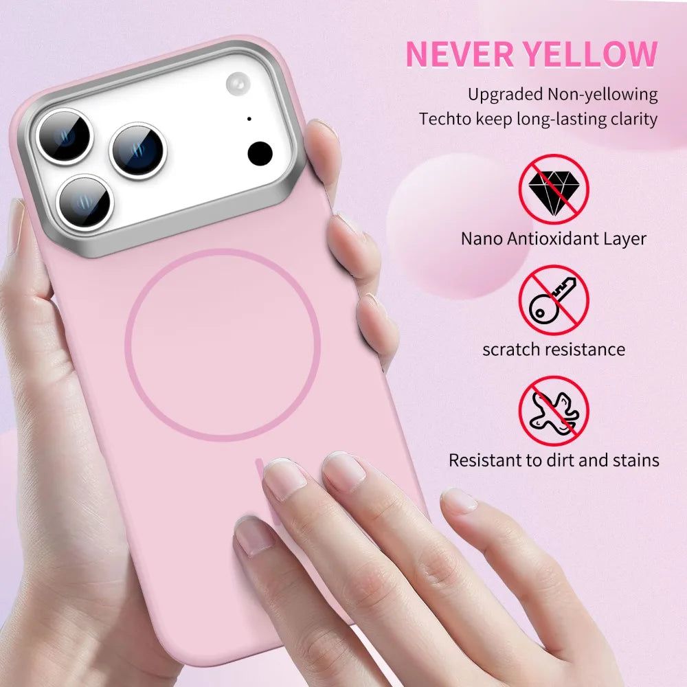 Durable Silicone PC Frame MagSafe Case for iPhone 17 Series