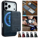 iPhone 17 Series Leather MagSafe Case with Removable Card Cover