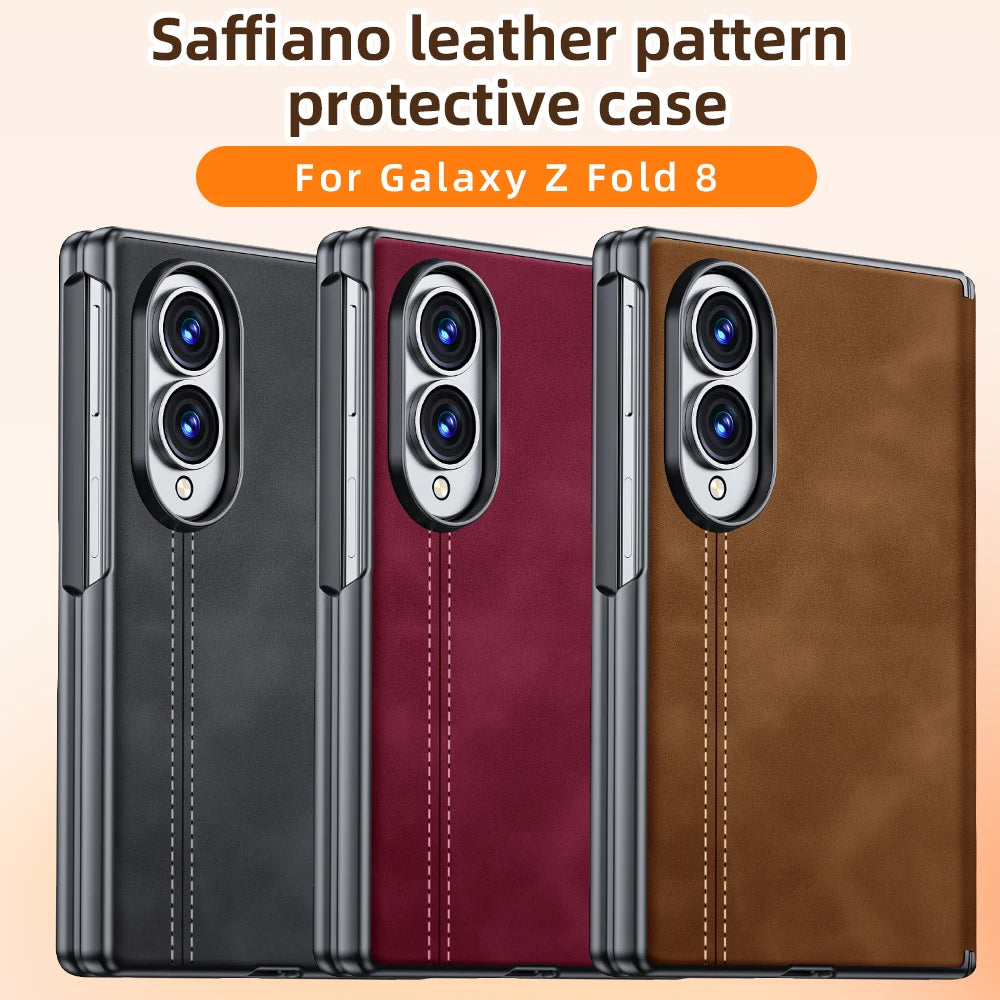 Shockproof Leather Magnetic Case with Integrated Screen Protector for Samsung Galaxy Z Fold 8