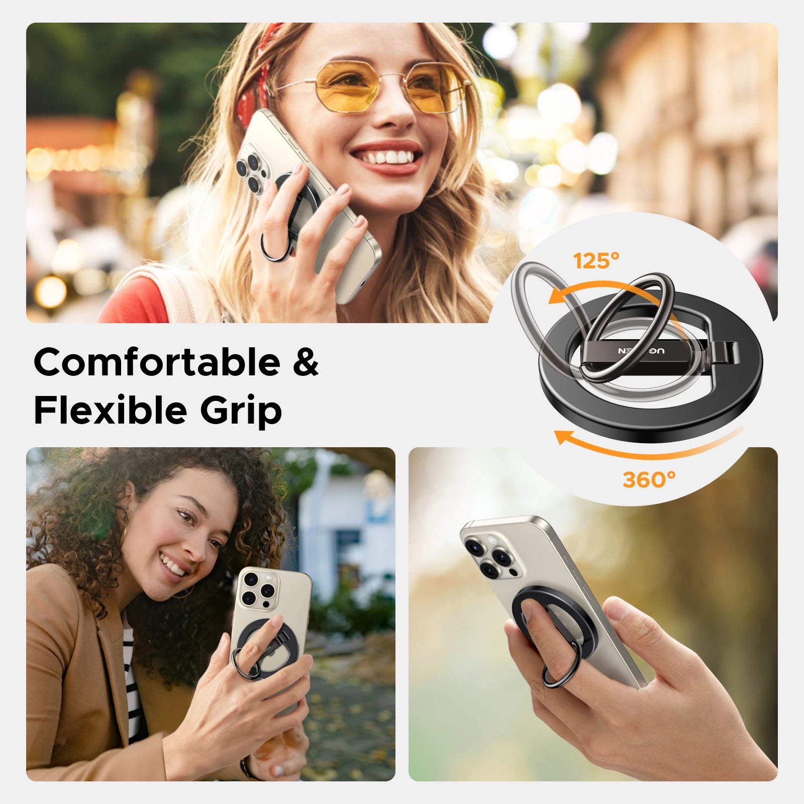 360° Rotating Magnetic Phone Ring Stand