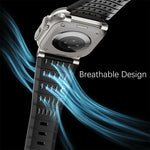Perforated Silicone Band with Sweat-Wicking Ventilation for Apple Watch