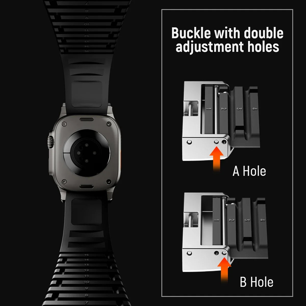 Luxury Sports Silicone Band with Metal Bracelet for Apple Watch