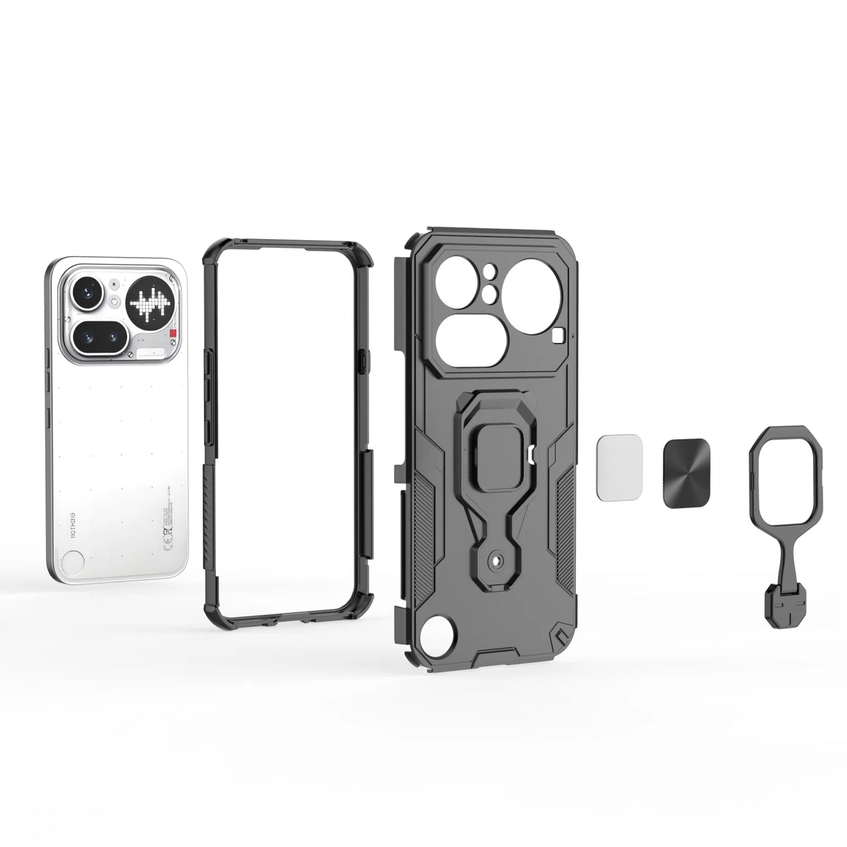 Metal Ring Kickstand Shockproof Case For Nothing Phone 4A