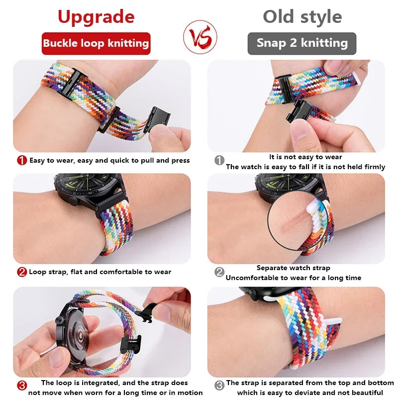 High-Quality Nylon Knitting Strap for Samsung Galaxy Watch 6 and Galaxy Watch 6 Classic