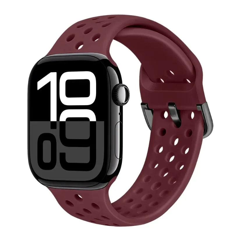 Perforated Silicone Band with Ventilation Holes for Apple Watch