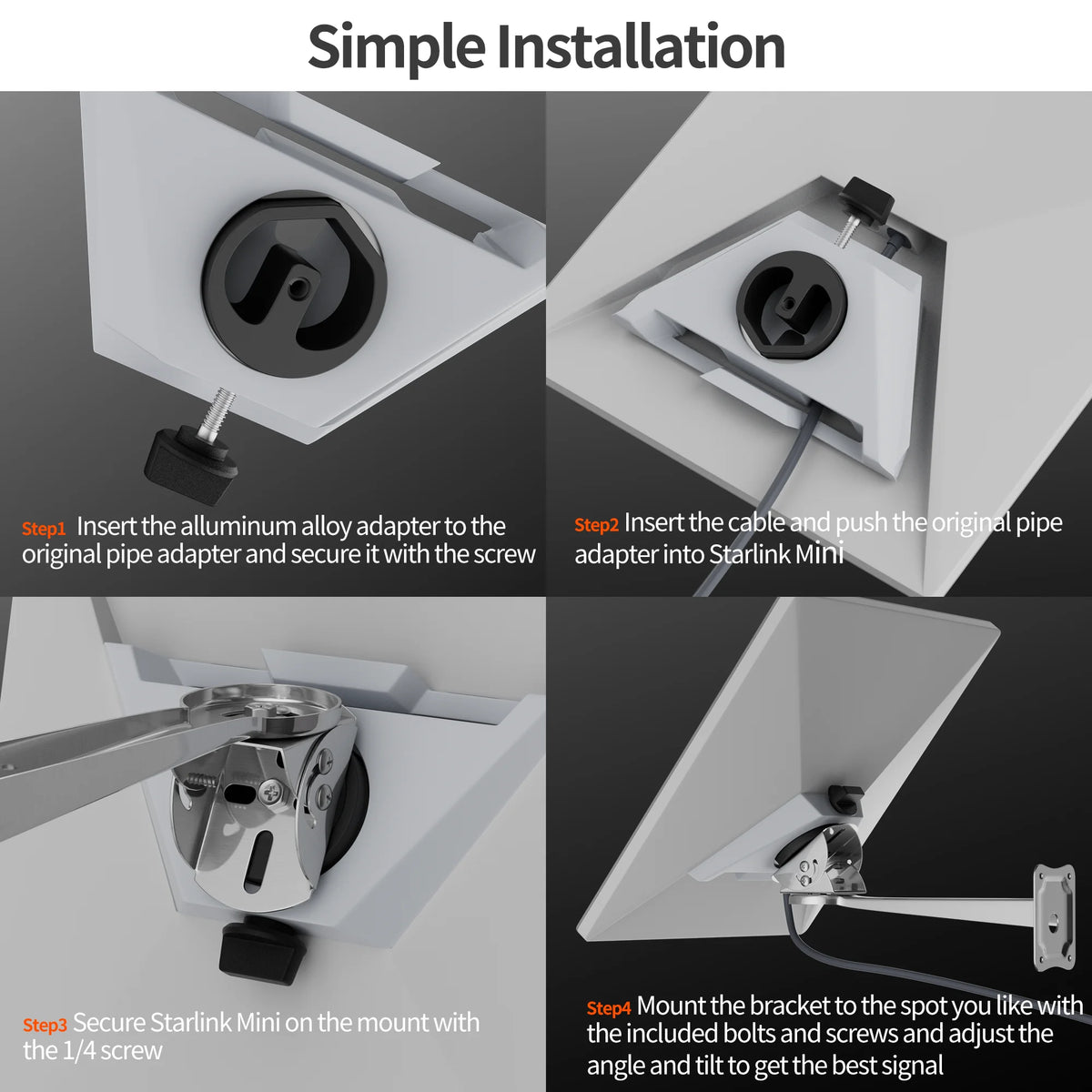 Aluminum Tripod Mount Adapter for Starlink Mini