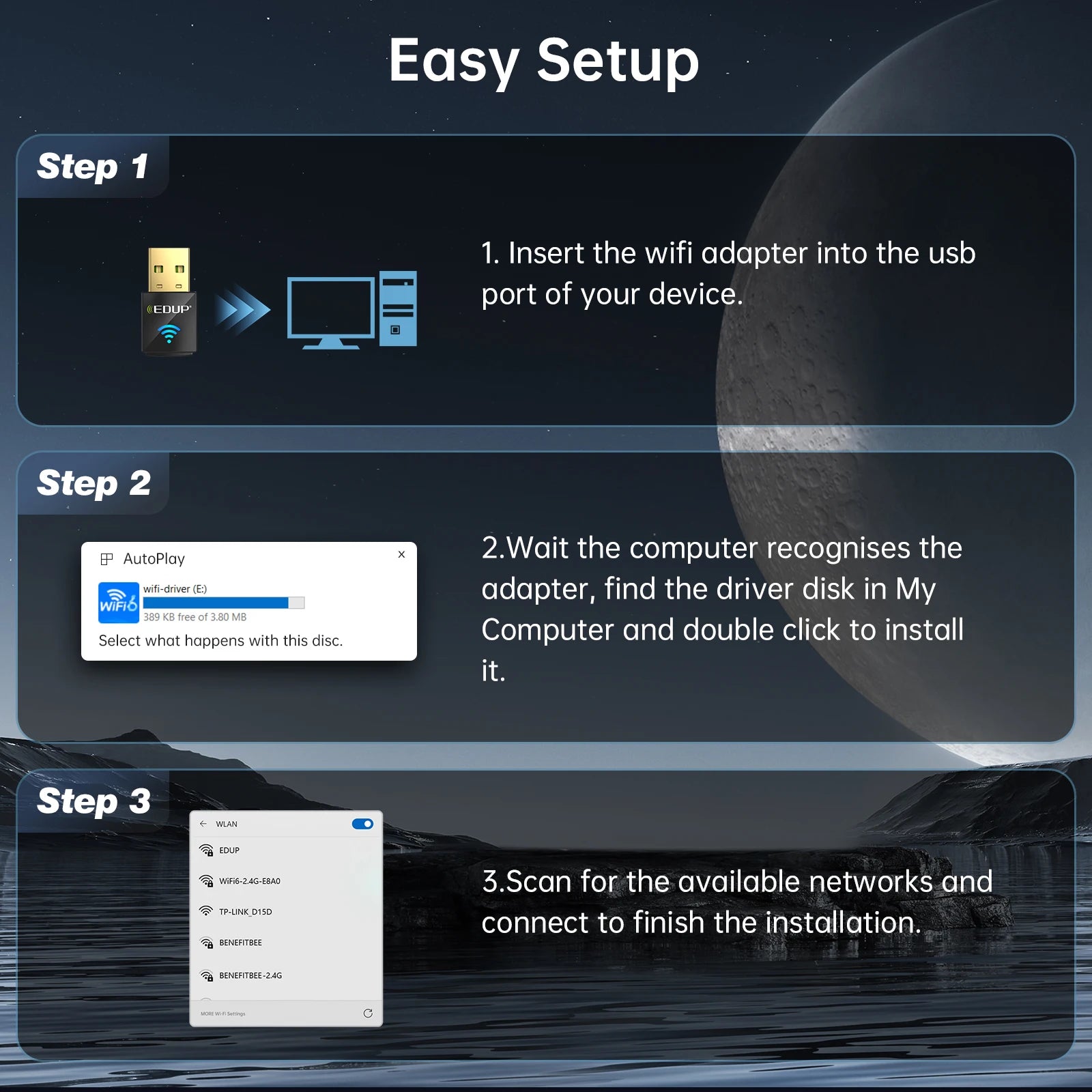 DUP Dual-Band WiFi 6 USB Adapter