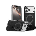Shockproof Leather MagSafe Case with 360° Rotating Kickstand Ring for iPhone 18 Series