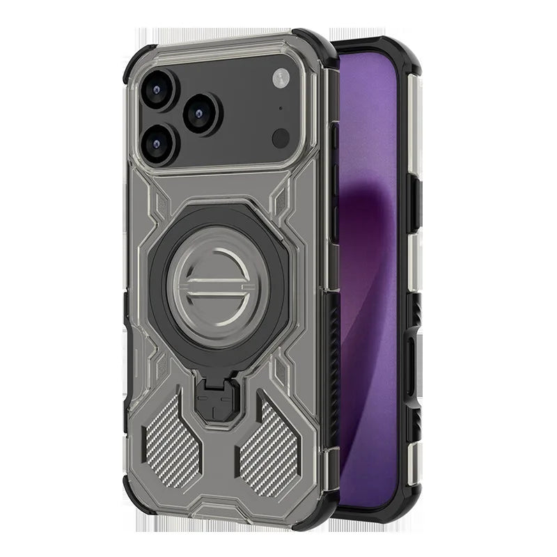 Shockproof Magnetic Case for iPhone 17 Series with 360° Rotating Ring Holder