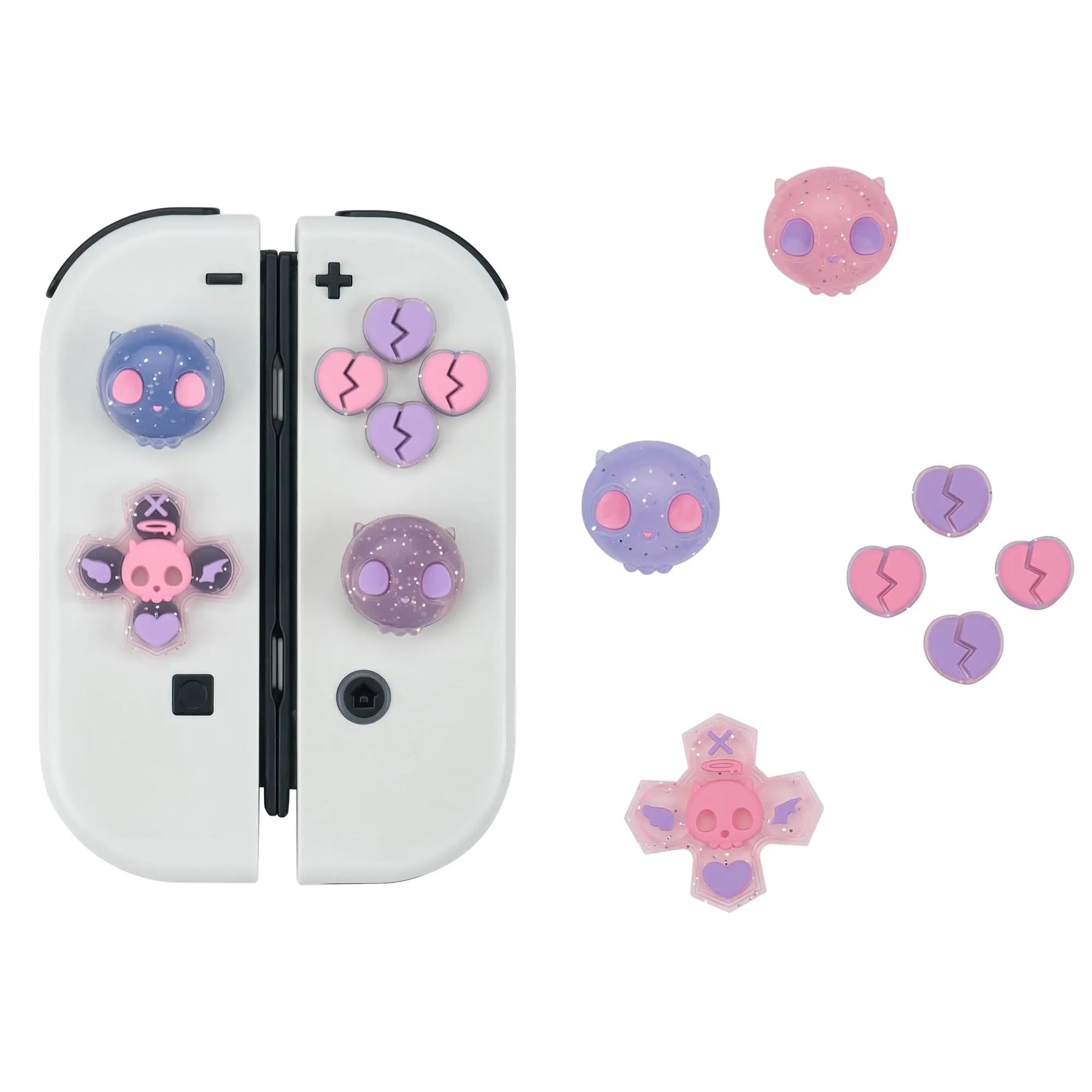 Skull-Themed Silicone D-Pad Button Caps for Nintendo Switch Joy-Con