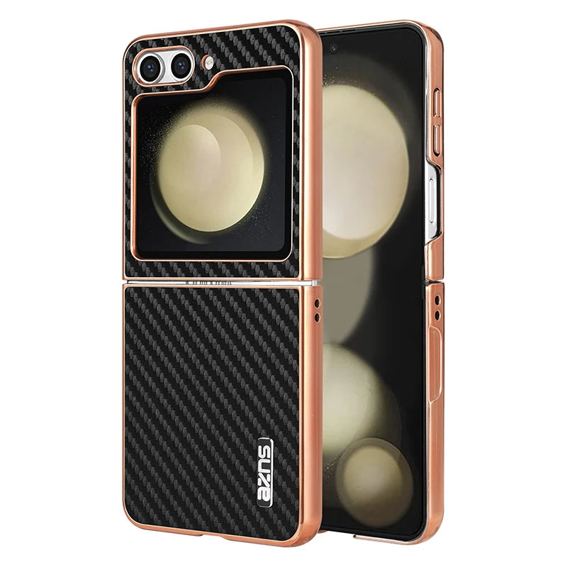 Luxury Carbon Fiber Pattern Phone Case for Samsung Galaxy Z Flip 6