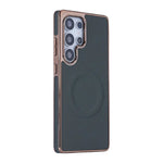 Soft Edge Leather Plating Magnetic Case for Samsung Galaxy S25 Series