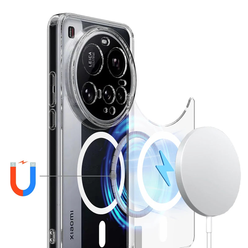 Xiaomi 15 Ultra Transparent Shockproof Magnetic Case