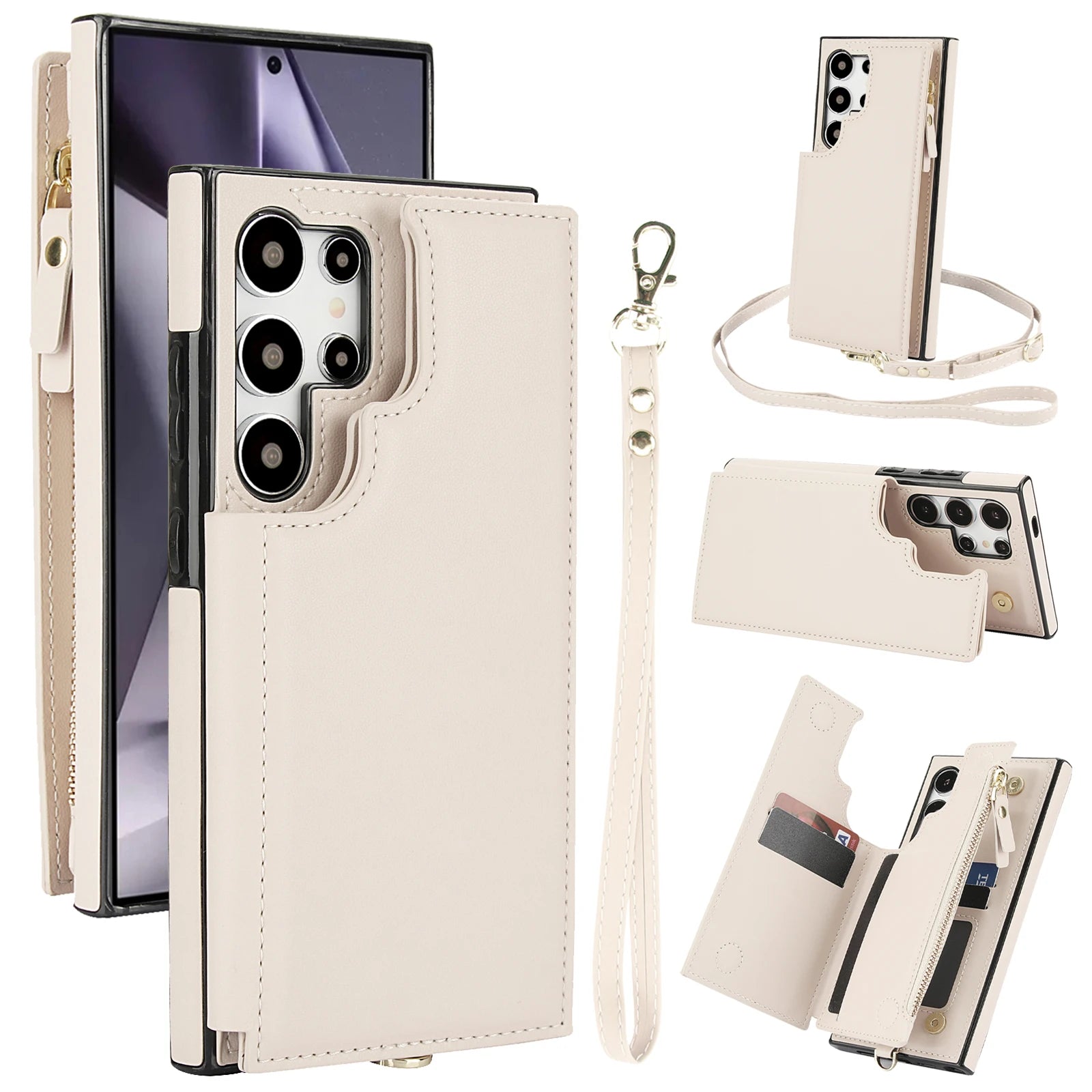 Crossbody Leather Flip Wallet Case for Samsung Galaxy S25 Series